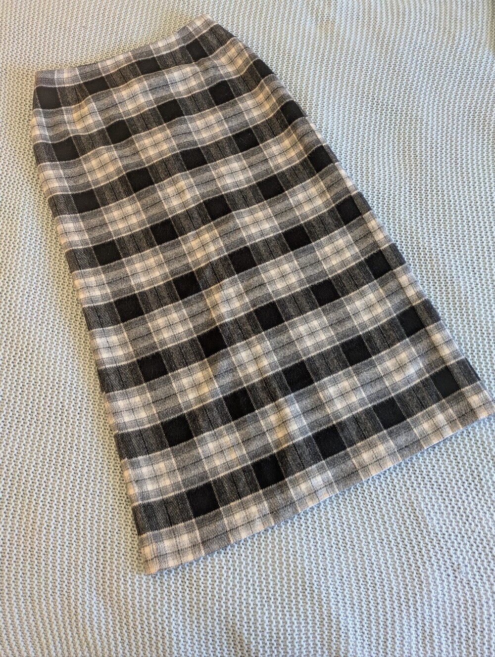 Y2K Plaid Wool Maxi Skirt Sz S/M
